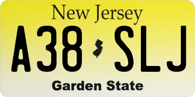 NJ license plate A38SLJ