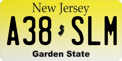 NJ license plate A38SLM