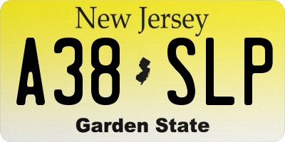 NJ license plate A38SLP