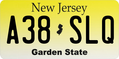 NJ license plate A38SLQ