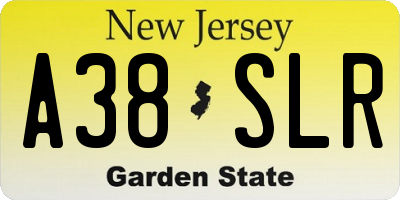 NJ license plate A38SLR