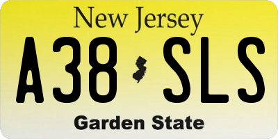 NJ license plate A38SLS