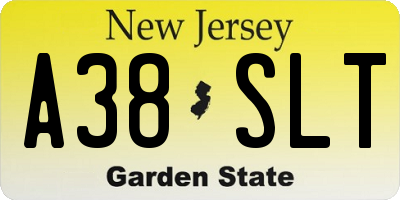 NJ license plate A38SLT
