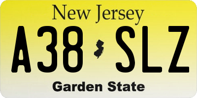 NJ license plate A38SLZ