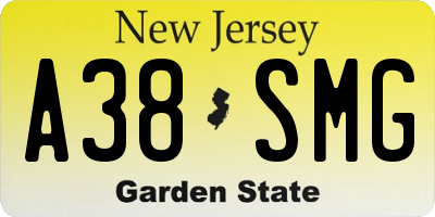 NJ license plate A38SMG