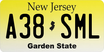 NJ license plate A38SML
