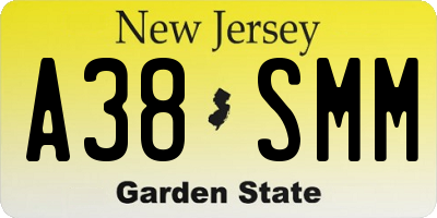 NJ license plate A38SMM