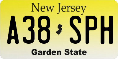 NJ license plate A38SPH