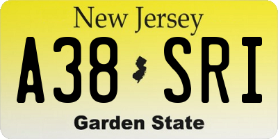 NJ license plate A38SRI