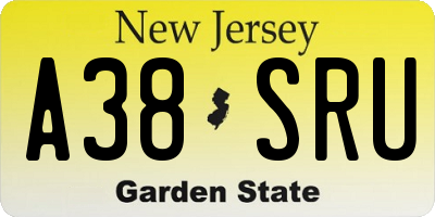 NJ license plate A38SRU