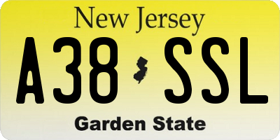 NJ license plate A38SSL