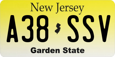 NJ license plate A38SSV