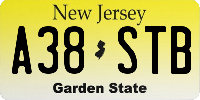 NJ license plate A38STB