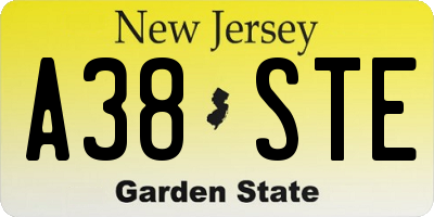 NJ license plate A38STE