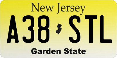 NJ license plate A38STL