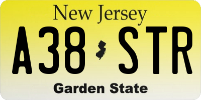 NJ license plate A38STR