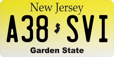 NJ license plate A38SVI