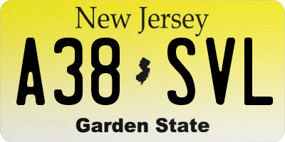 NJ license plate A38SVL