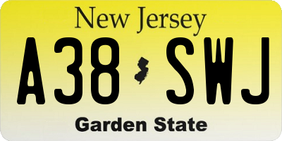 NJ license plate A38SWJ