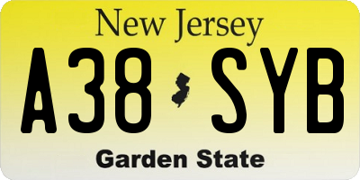 NJ license plate A38SYB