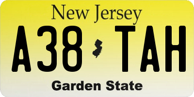 NJ license plate A38TAH