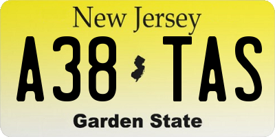 NJ license plate A38TAS