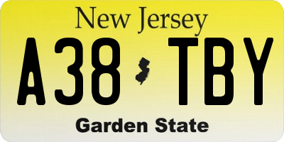 NJ license plate A38TBY