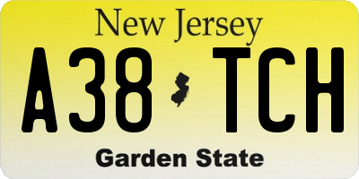 NJ license plate A38TCH