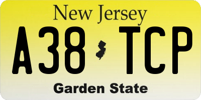 NJ license plate A38TCP