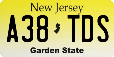 NJ license plate A38TDS