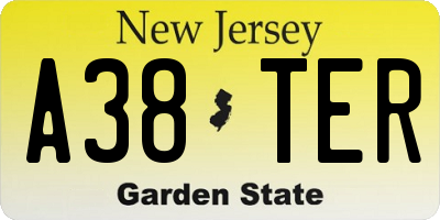 NJ license plate A38TER