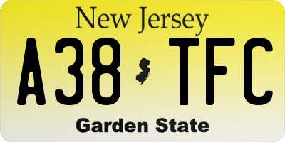 NJ license plate A38TFC