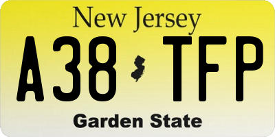 NJ license plate A38TFP
