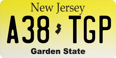 NJ license plate A38TGP
