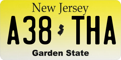 NJ license plate A38THA
