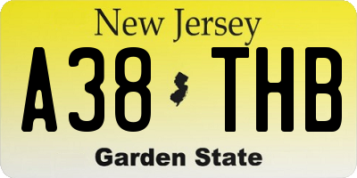 NJ license plate A38THB