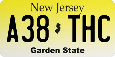 NJ license plate A38THC