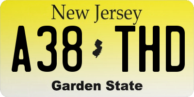 NJ license plate A38THD