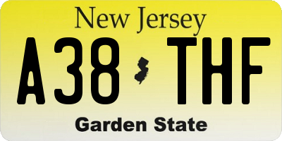 NJ license plate A38THF