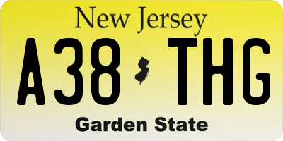NJ license plate A38THG