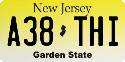 NJ license plate A38THI