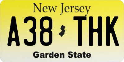 NJ license plate A38THK