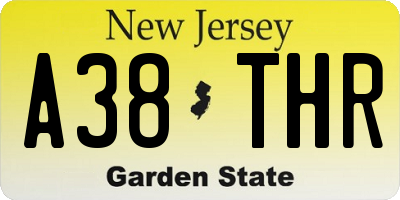 NJ license plate A38THR