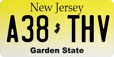 NJ license plate A38THV