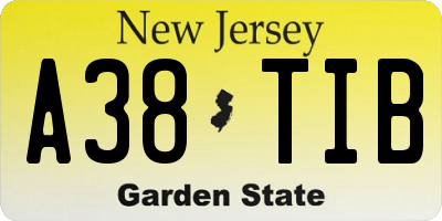 NJ license plate A38TIB