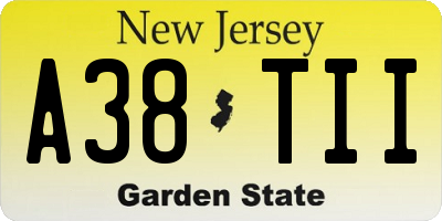 NJ license plate A38TII