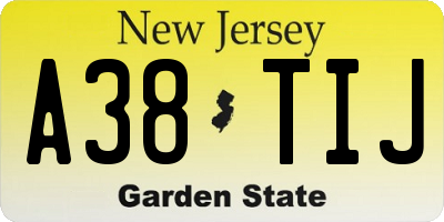 NJ license plate A38TIJ