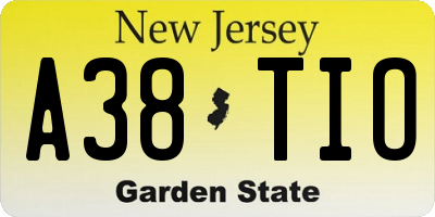 NJ license plate A38TIO