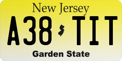 NJ license plate A38TIT