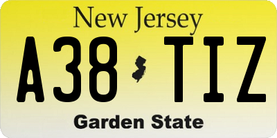 NJ license plate A38TIZ